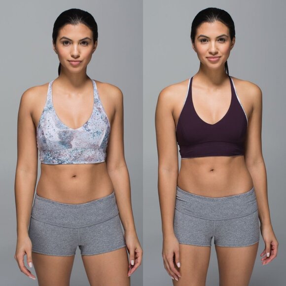 Lululemon Retreat Bra In Sugar Crush Multi / Black Cherry Size 4 - Picture 1 of 8